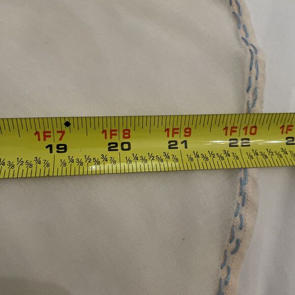 Vintage 1970s Sheer Peach Organza Kitchen Apron One Size Heart Pocket Handmade - Picture 6 of 8